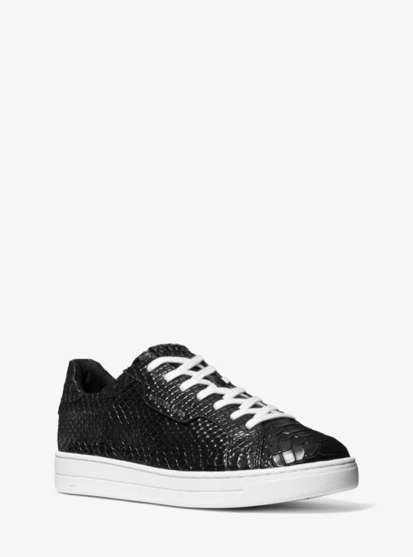Damske Tenisky Michael Kors Keating Python Embossed Leather Čierne - Topanky Michael Kors Akcia | DFIUE-2378